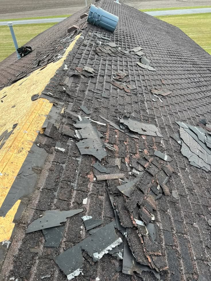 Roof after storm damage assessment